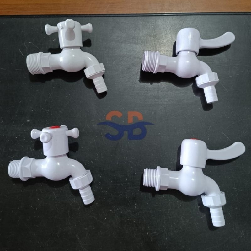 Kran Air Plastik 1/2 inch / Kran Air Plastik 3/4 inch / Kran Air Plastik Putih / Kran Air Plastik ½"
