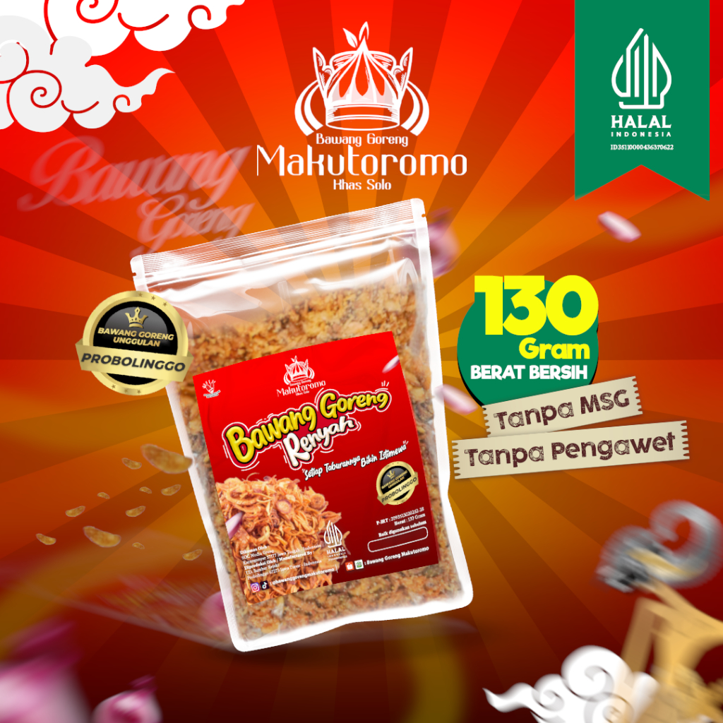

Bawang Goreng Renyah Makutoromo 130 Gram
