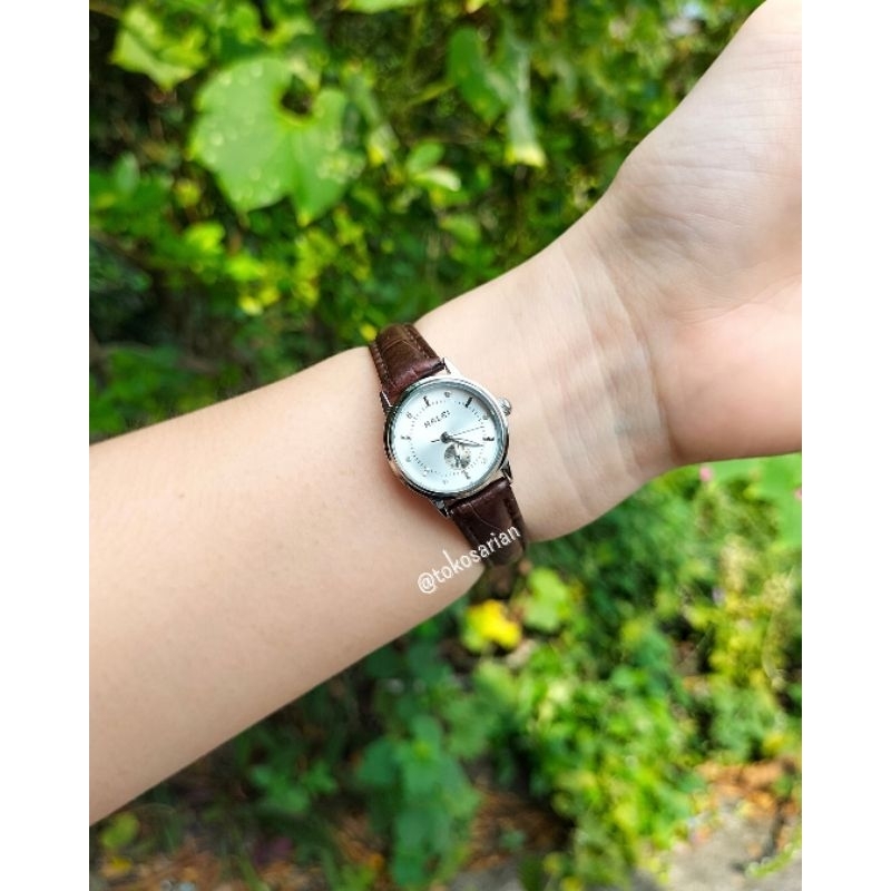 Jam Tangan Halei 436L Original Bergaransi Jam Tangan Kulit Wanita