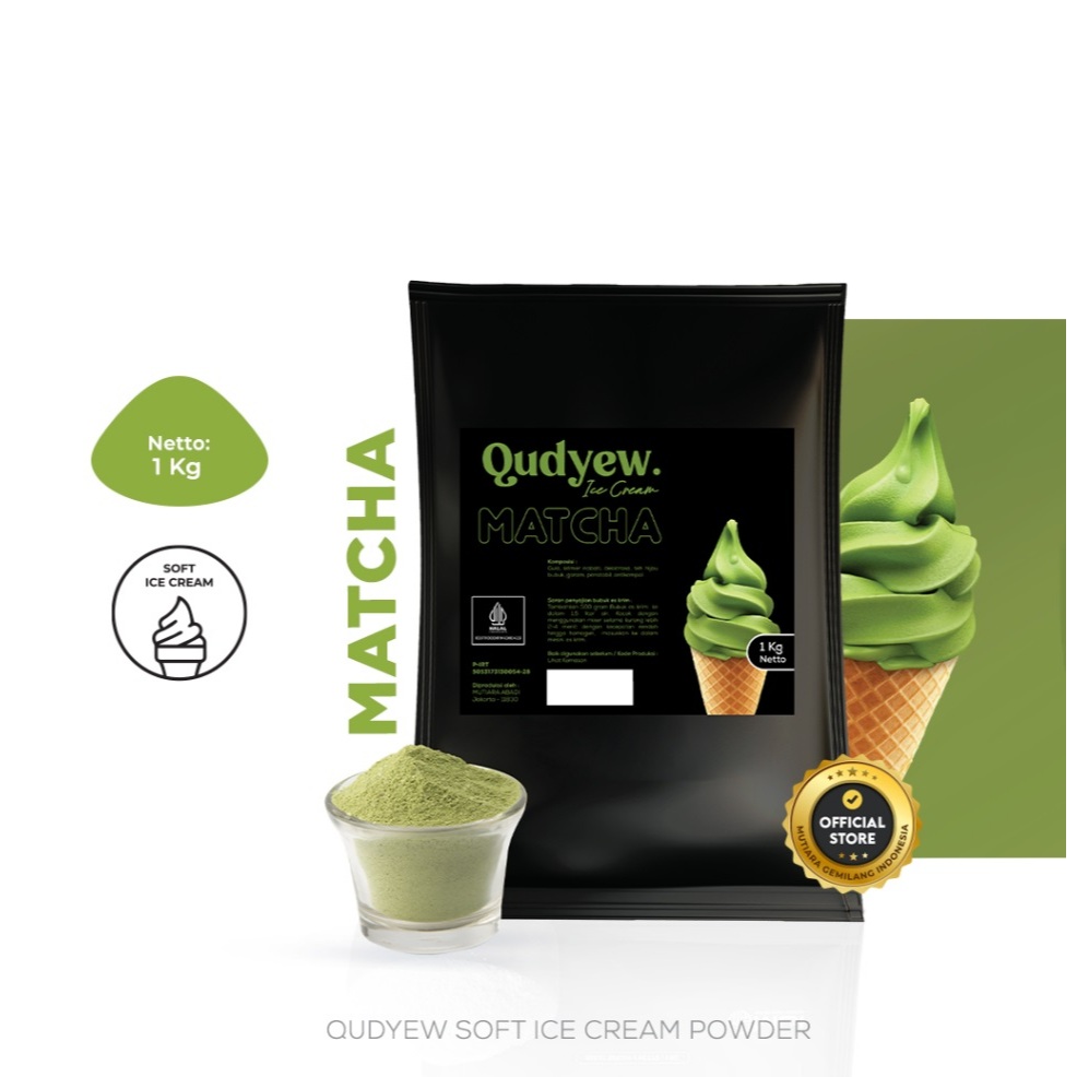 

Qudyew powder ice cream 1kg premix bubuk ice cream 1kg Matcha