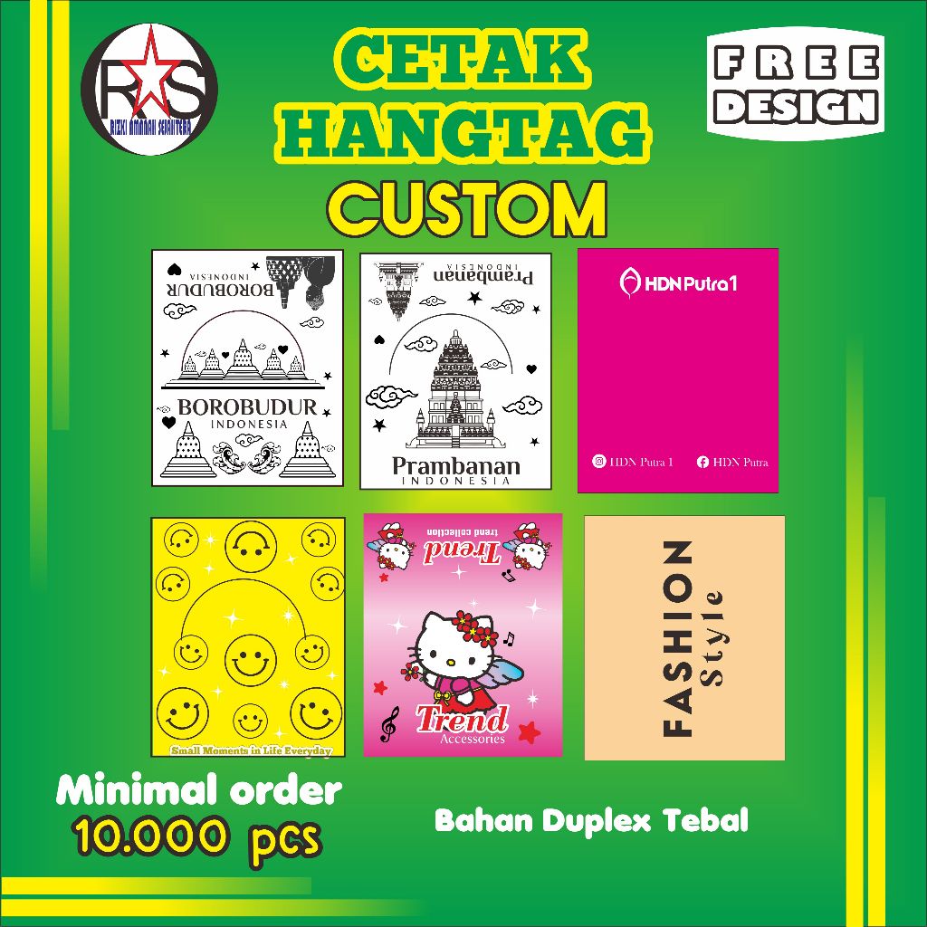 

Label/Hangtag cetak l Custom Merk/Brand Sendiri hangtag aksesoris hangtag baju hangtag jilbab