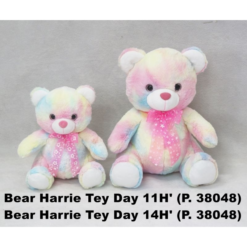 Boneka Animal Bear Harrie Teyday By Seulgi , Boneka beruang Bulu pelangi
