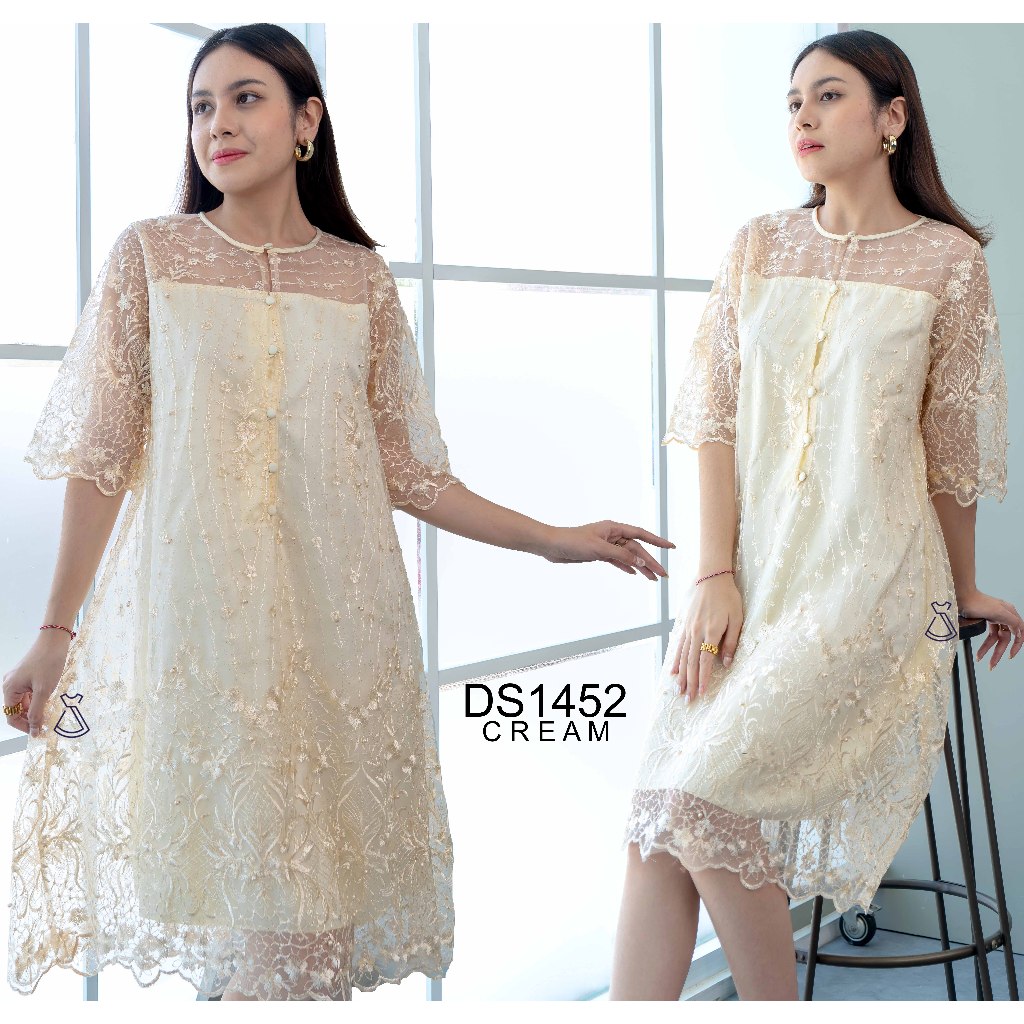 HC1452 - DRESS PESTA TILE BRUKAT DRESS WANITA NATAL MARUN MERAH DRESS KONDANGAN GOLD ROSEGOLD