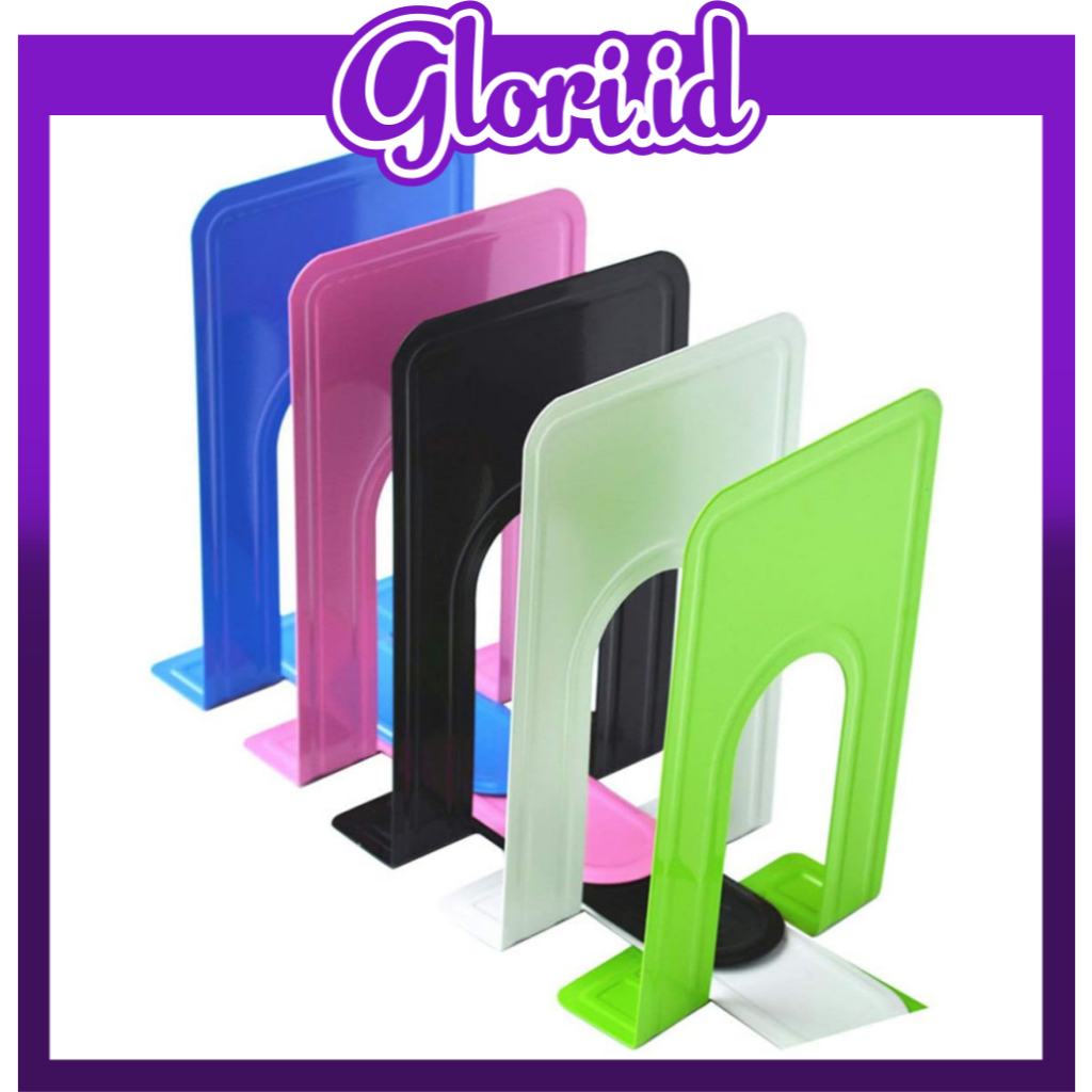

GLORI.ID PEMBATAS BUKU BESI BOOKEND BOOK HOLDER PENYANGGA SANDARAN BUKU MEJA R1232