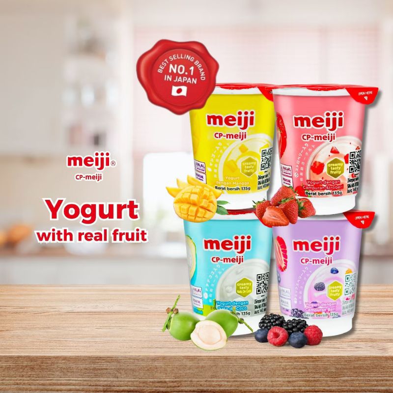 

Meiji yogurt rasa buah asli probiotik cemilan sehat anak
