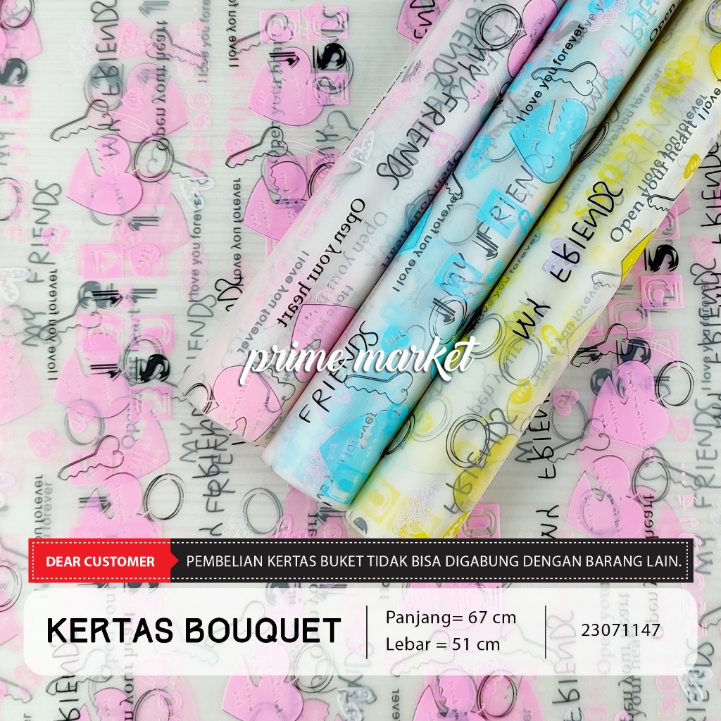 

Kertas Buket Transparan Kertas Cellophane Buket Kertas Kado Kertas Bucket Kertas Wrapping Buket (23071147 23071147H 23071147i 23071147J)