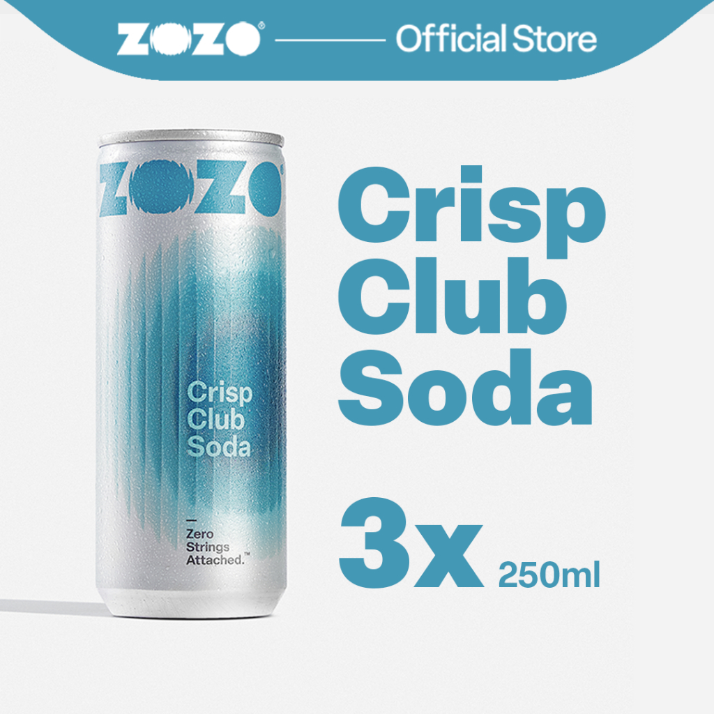 

ZOZO Crisp Club Soda - 3x 250ml Cans