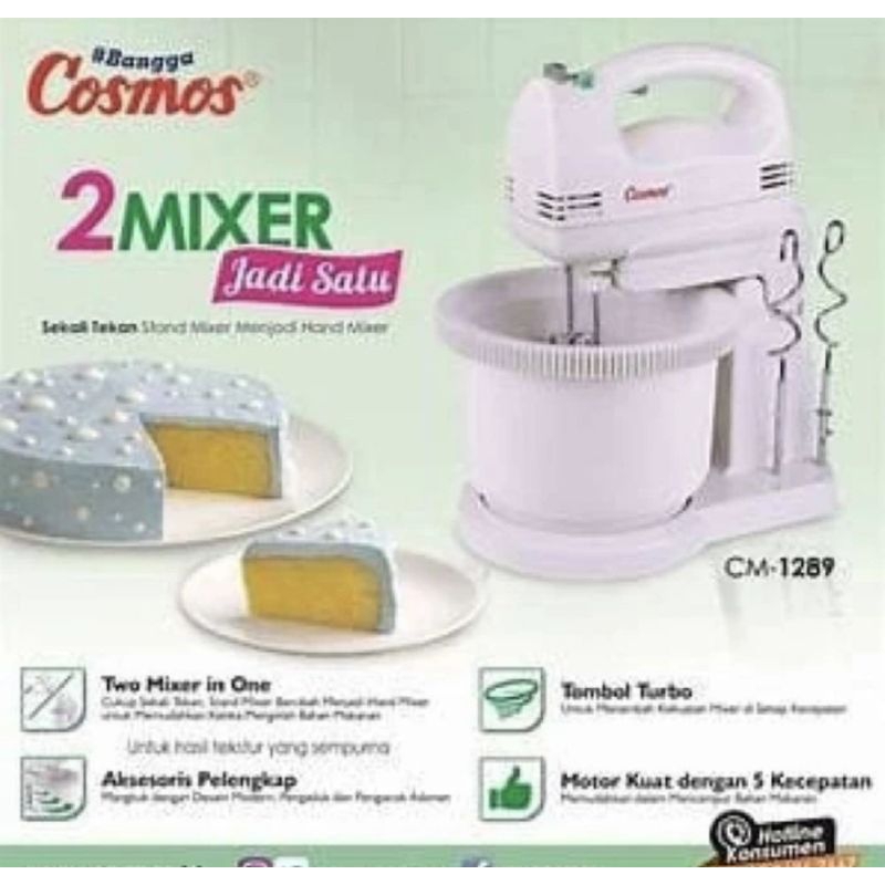 Mixer Cosmos CM-1289 / Stand mixer cosmos / Mixer Berdiri Cosmos cm 1289