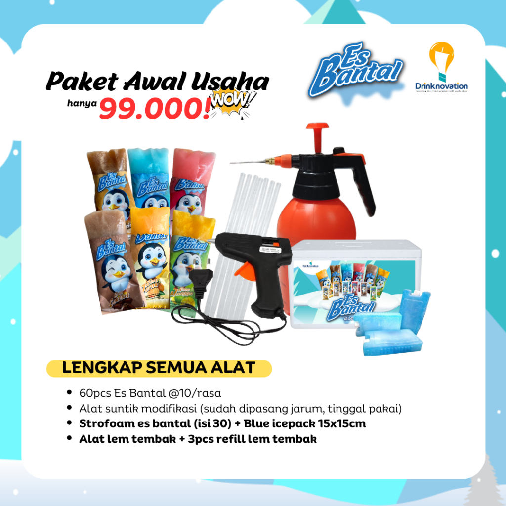 

PAKET PROMO Usaha Awal Es Bantal - Lengkap dengan Semua Alat #LebihSegeeer