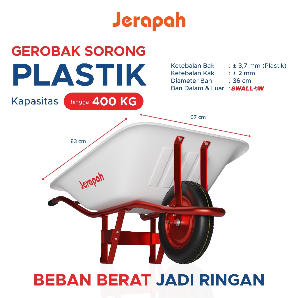 Gerobak Sorong / Kereta Sorong Jerapah Plastik