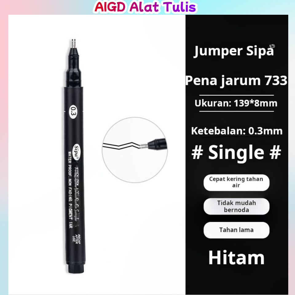 

【COD】Pena gambar 1 PCS 0.3 mm pena gambar garis ganda Tinta Tahan Air