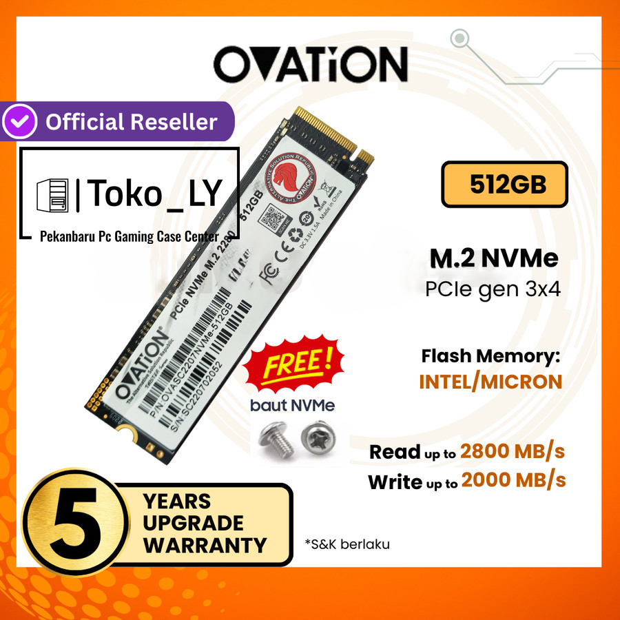 OVATION SSD M2 NVME 512GB/256GB M.2 PCIe NVMe 2280 Gen3 M 2 NVME
