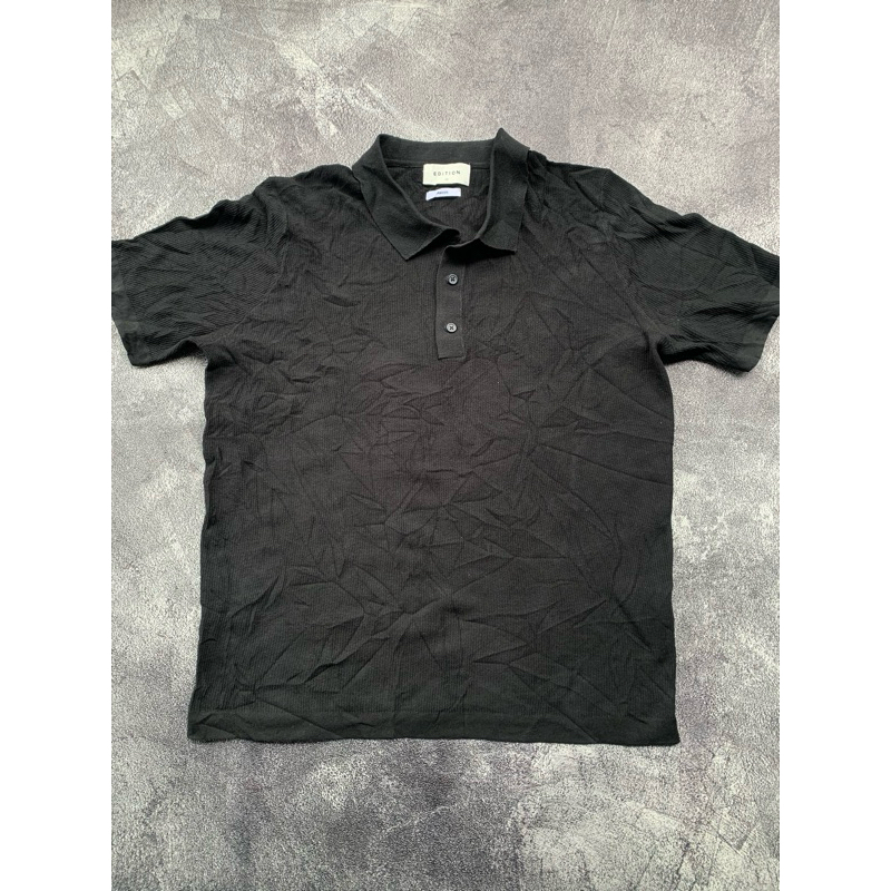 Kemeja Hitam Polo Lengan Pendek