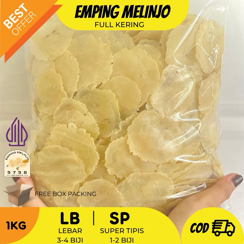 

Emping melinjo (SP) FULL KERING / 1KG/Camilan Asli Limpung