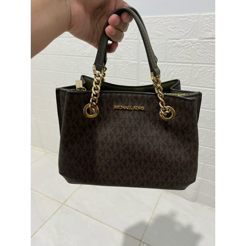 PRLOVED TAS MK TEAGEN SMALL WARNA COKLAT HIJAU ARMY