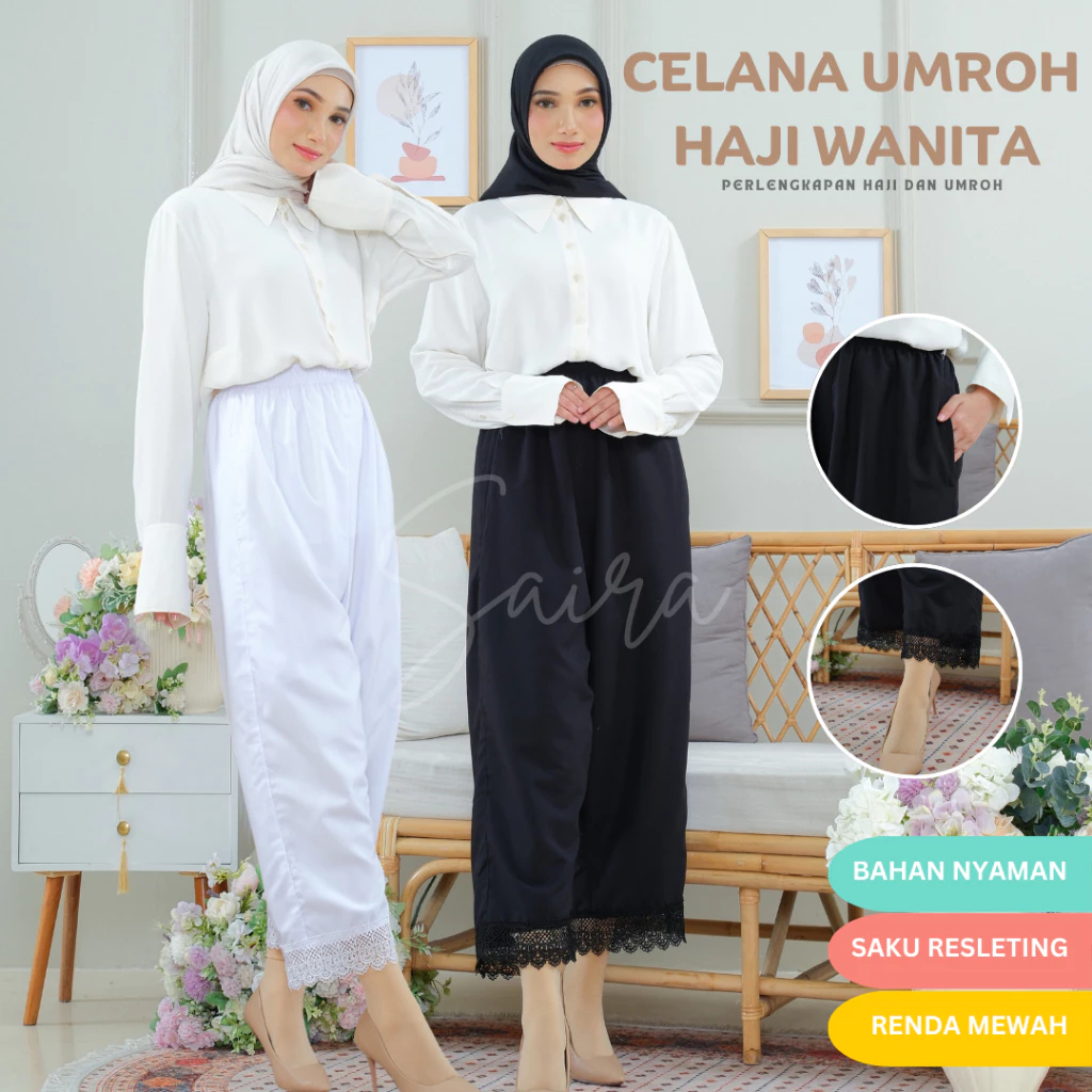 Celana umroh dan haji Jumbo Renda Celana Ihrom Wanita Bahan Katun