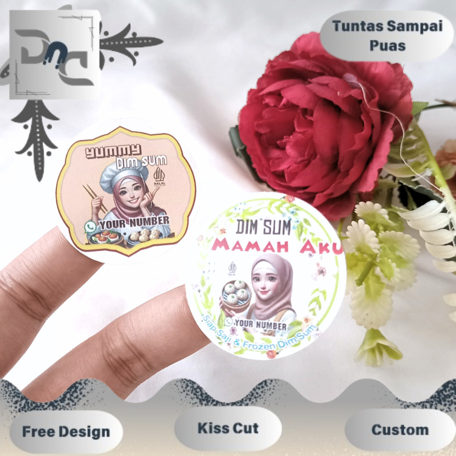 

5-8 Dnd Stiker Label Dimsum Bentuk Bulat Sticker Chromo Edisi Dim Sum Free Desain Custom Uk.Sedang
