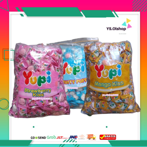 

Aneka Yupi Reseller 250 Gram rasa Kiss Strawberry Stoberi, Mango Kiss & Fruity Puff Expired 2026