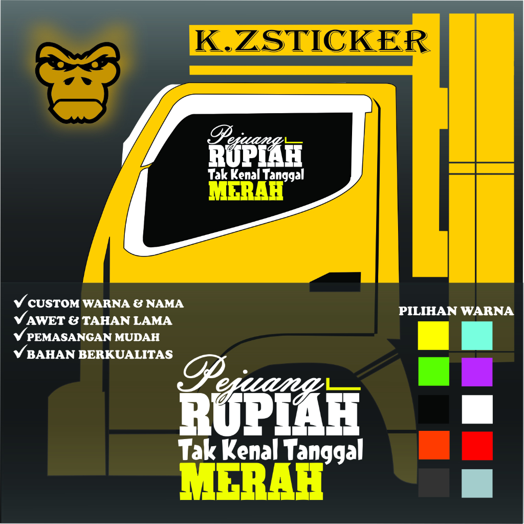 stiker kata kata kaca mobil truk / stiker cutting kata kata truk mobil stiker universal Jackpot