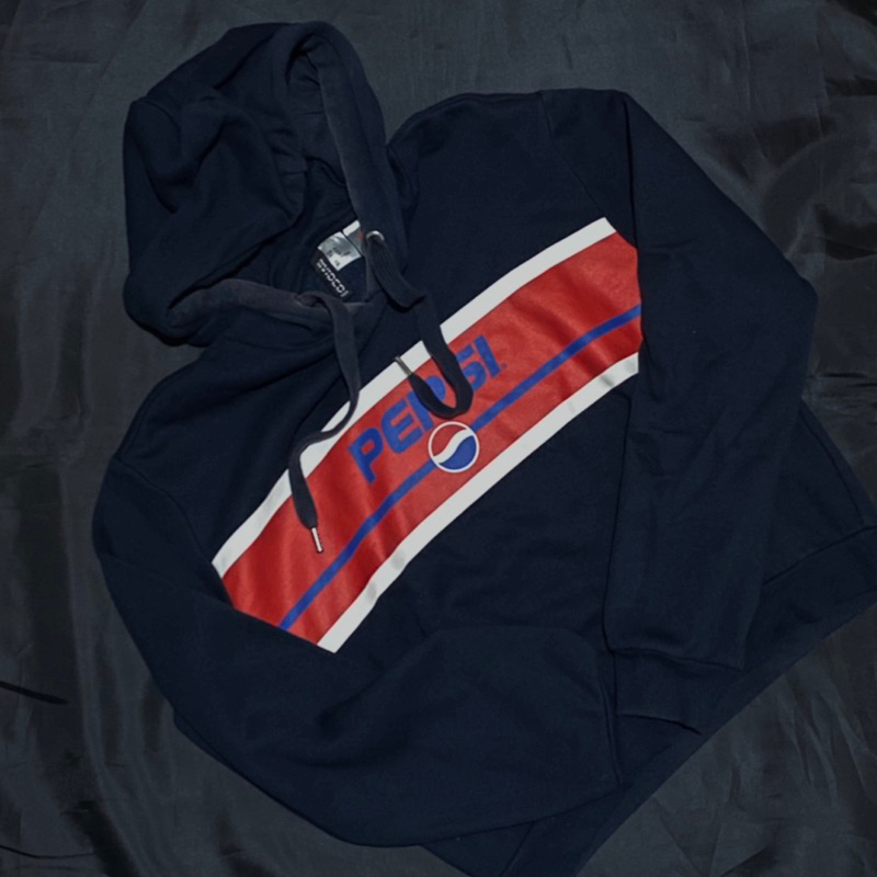 preloved hoodie crop hnm x pepsi