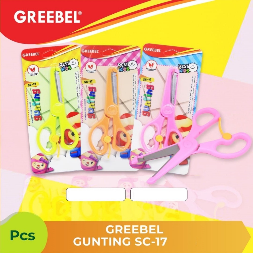 

Greebel School Scissors Gunting Unjung Tumpul Aman / Safety untuk Anak