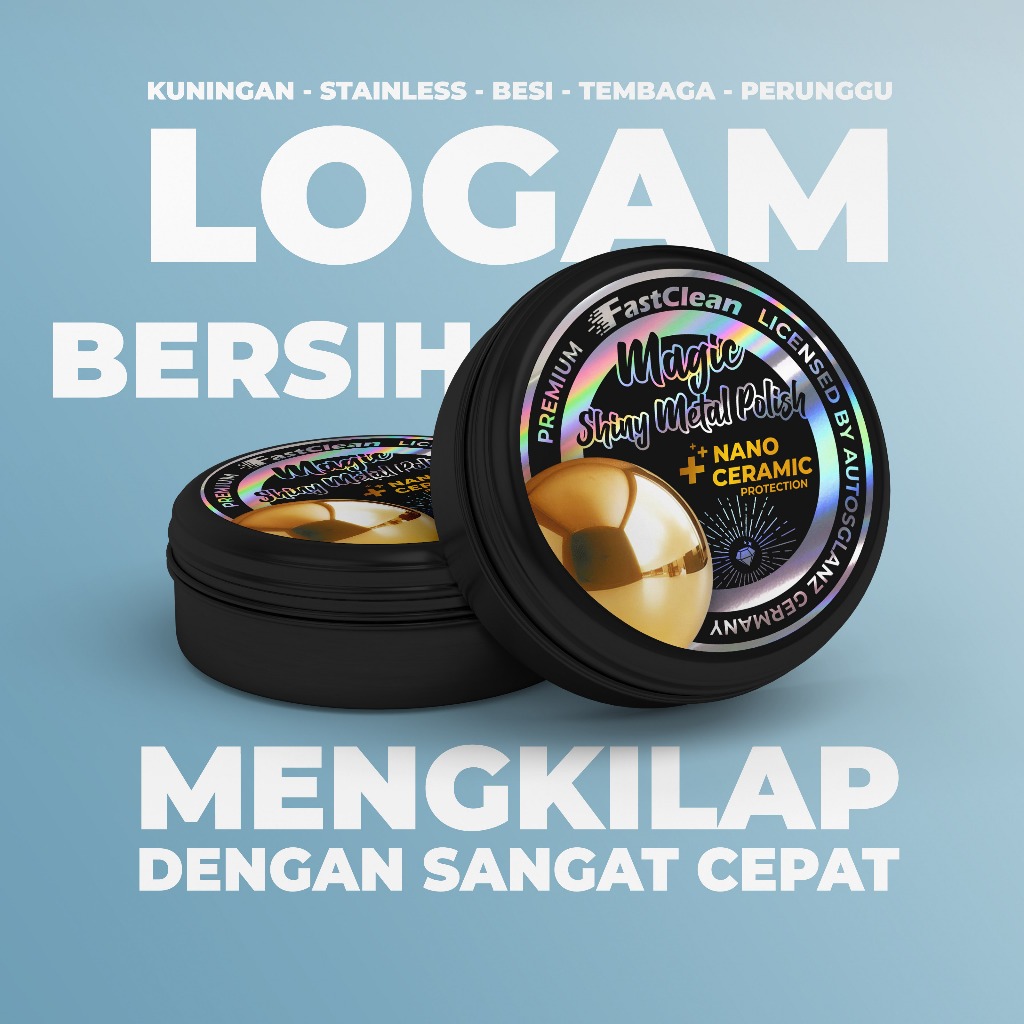 FASTCLEAN MAGIC SHINY METAL POLISH PENGKILAP KUNINGAN STAINLESS TEMBAGA PERUNGGU PERAK POLES PENGKIL