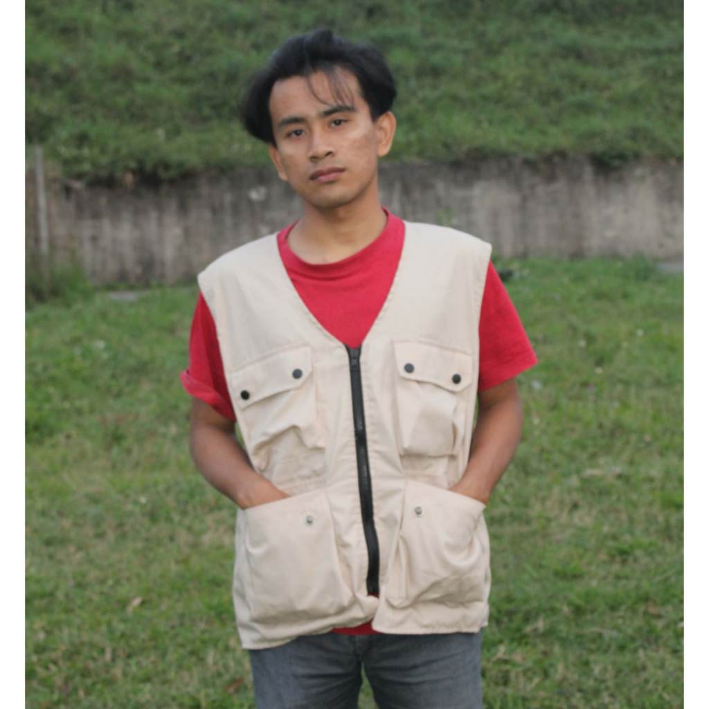 Gomuwear - Vest Rompi tactical Simple plain Cream - Rompi vest pria wanita