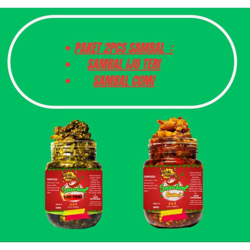 

Sambal Cumi Sambal Ijo Teri Combo Hemat 2pcs Sambal 200gram