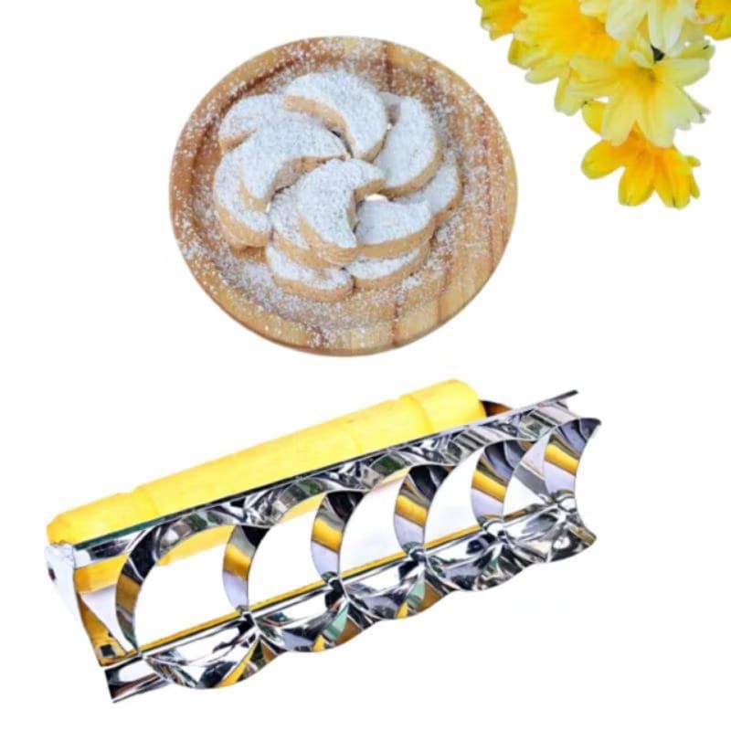 Cetakan Kue Kastengel Kue Nastar Bulan Gagang Kayu Stainless