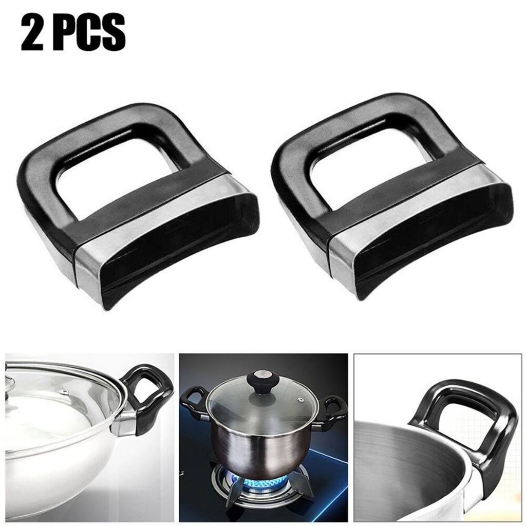1Pair Gagang Panci Presto Gagang Pendek Presto Handle Kuping Pegangan Gagang Anti melepuh Sisi Panci
