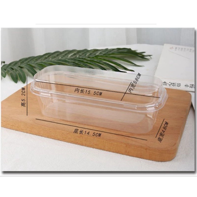 Ukuran 14,5X5X4,8 CM Cup Mika Persegi Panjang / Box Dessert Premium Persegi Panjang Mika Kue Puding 