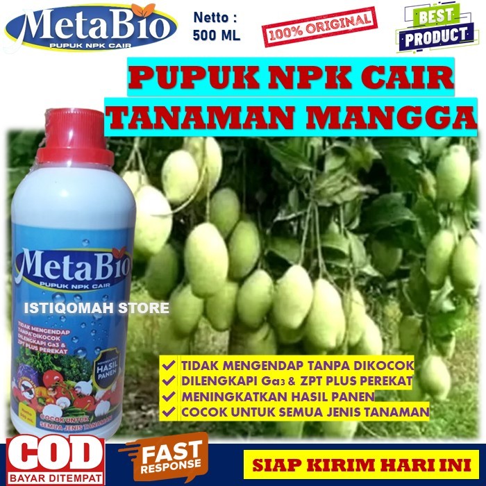 METABIO 500ML Pupuk NPK Cair Memacu Pertumbuhan Tanaman Mangga Cepat Berbuah bisa untuk Semua Tanama
