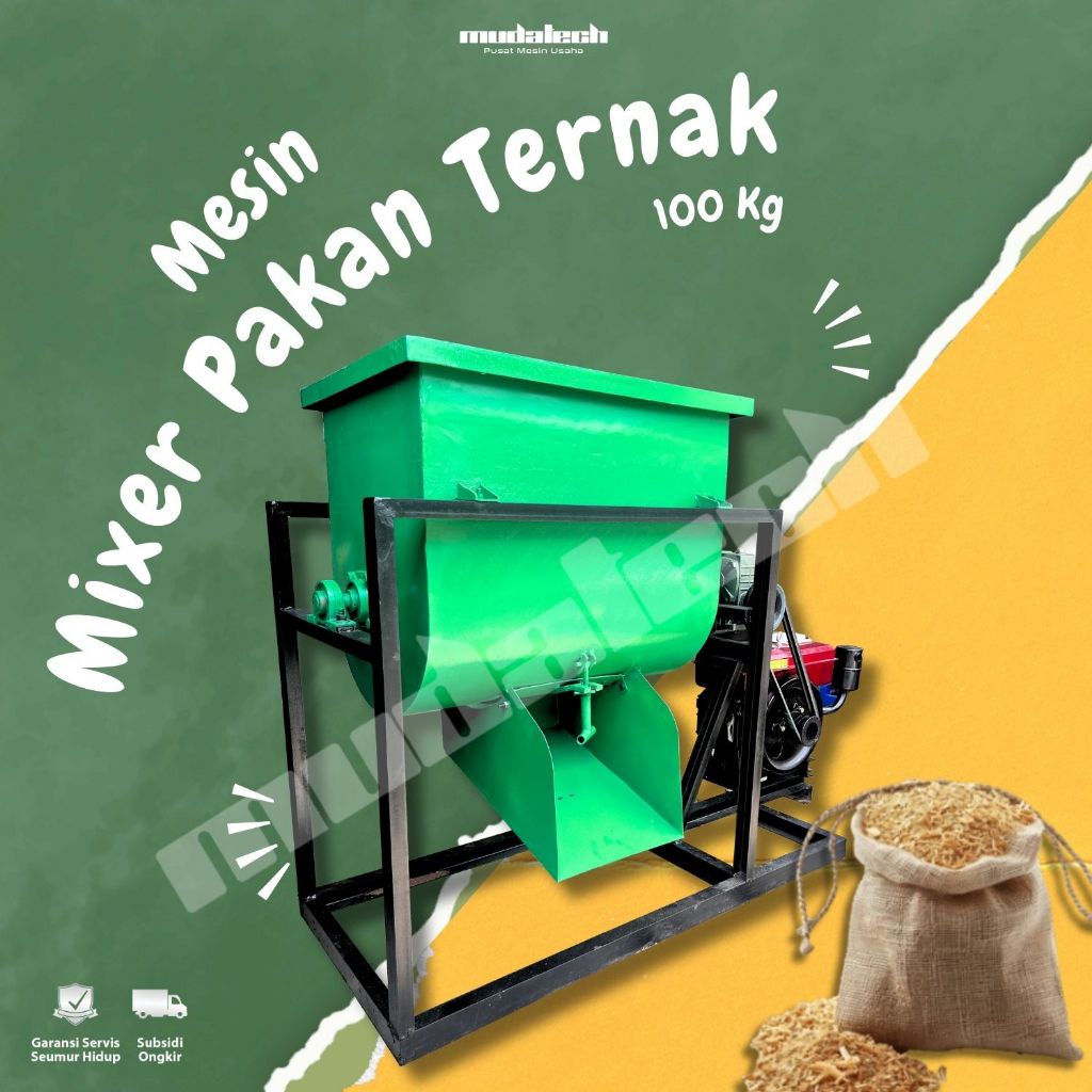 Mesin Mixer Pakan Ternak Mixer Baglog Jamur Kapasitas 25Kg 100Kg