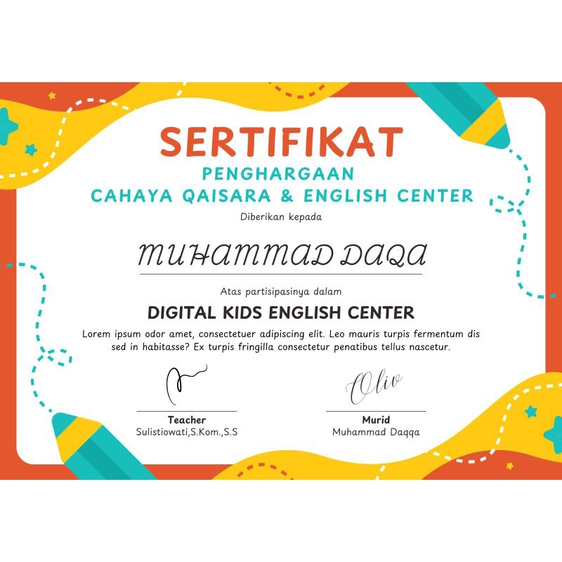 

Cetak sertifikat penghargaan