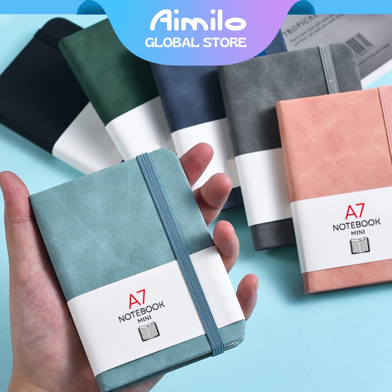 Aimilo Notebook Mini A7 Buku Catatan Kecil Book Aesthetic Portable Buku Tulis Aesthetic Agenda Tali
