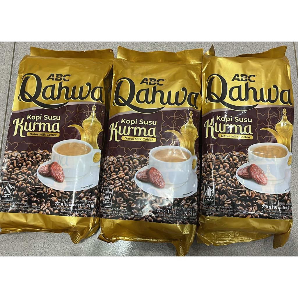 

RAJUTJAKARTA KOPI QAHWAH ABC SUSU KURMA 1 PACK isi 10pcs x 27gram