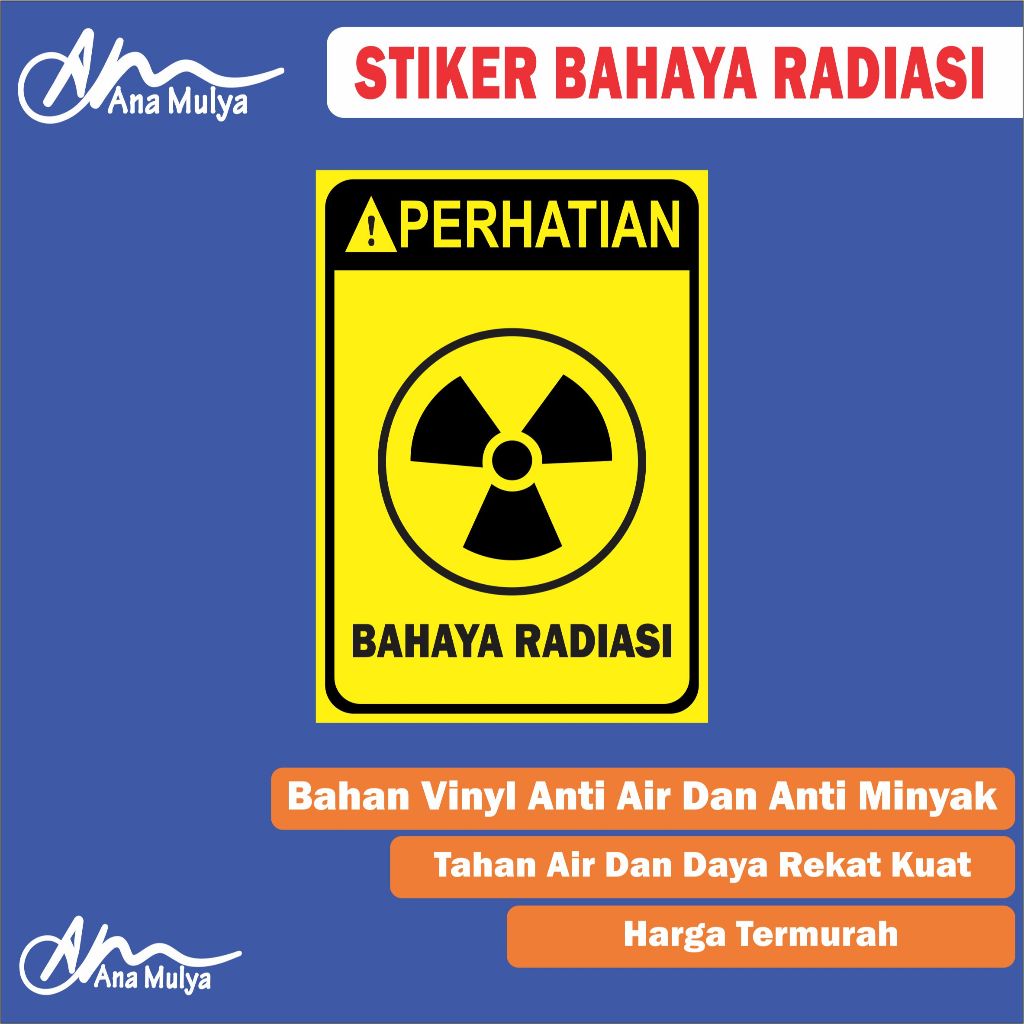 

Sticker Ana Mulya Stiker Peringatan Bahaya Radiasi / Stiker Awas Bahaya Radiasi / Stiker Radiasi