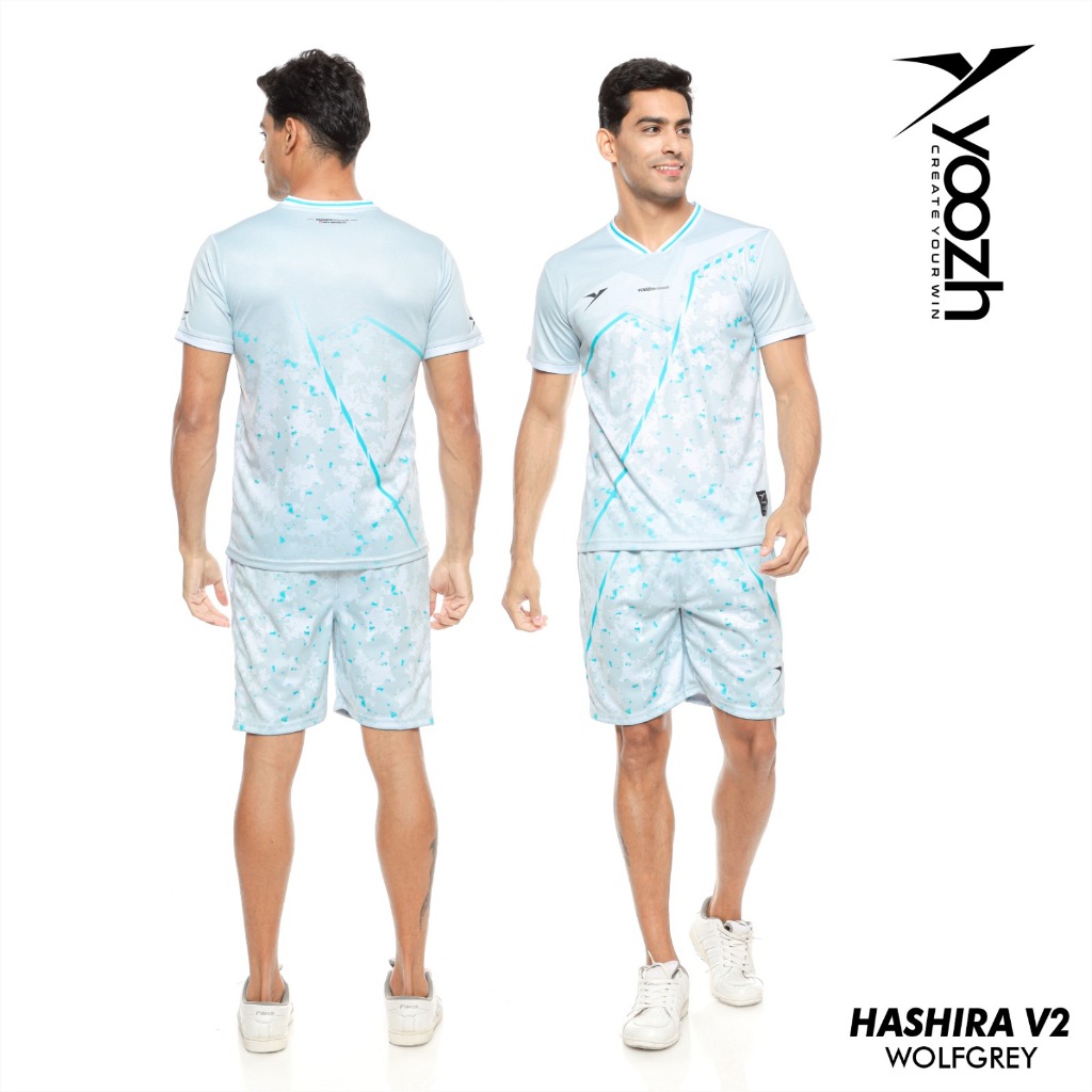 Yoozh HASHIRA V2 WOLFGREY setelan jersey badminton yoozh original kaos badminton celana badminton ba