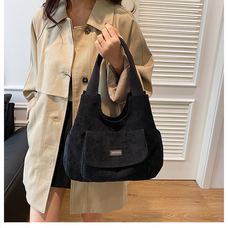 TERLARIS Hayden Rhianon Bag Tote Bag Korduroi Cocok Untuk Kuliah Penutup Resleting Gaya Stylish -