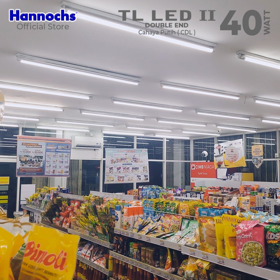 QH Hannochs Lampu TL LED II Double End 40 Watt Lampu Tube Light - Putih / Lampu TL 120CM / Lampu