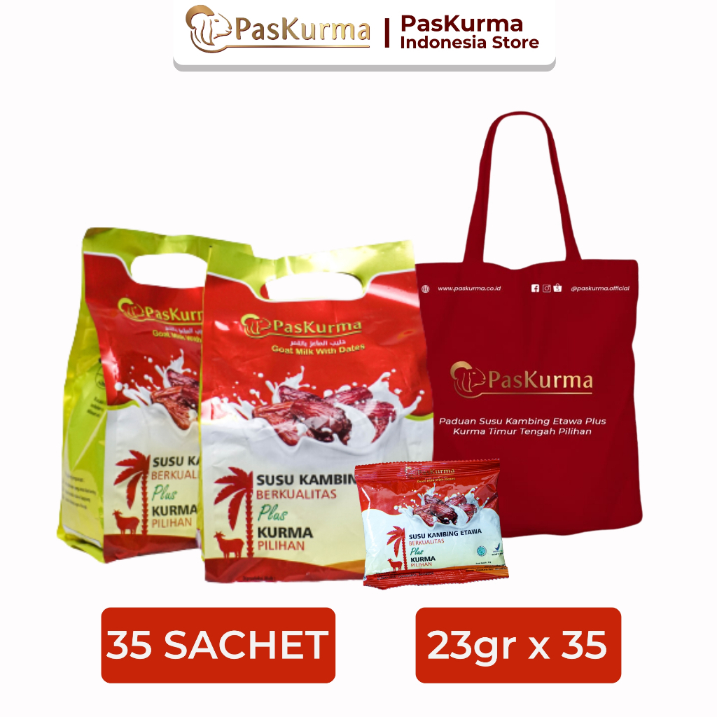 

PASKURMA Susu Kambing Etawa plus Buah Kurma - 35 Sachet - 35 x 23gr