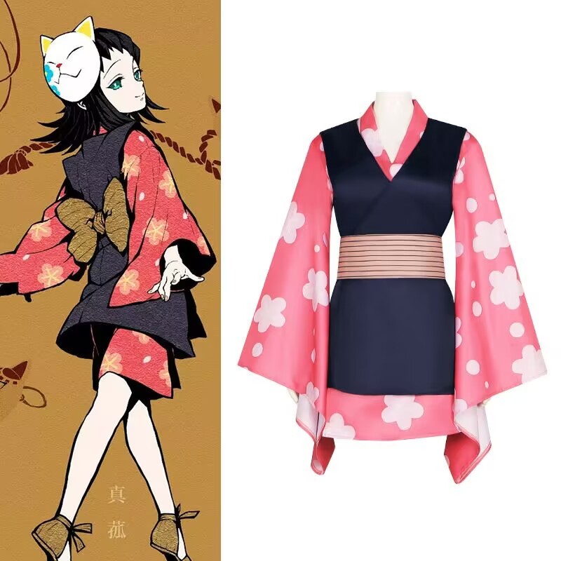 Anime Demon Slayer Makomo Cosplay Costume Japan Kimono Suits for Girl Kawaii Role Cosplay Outfits