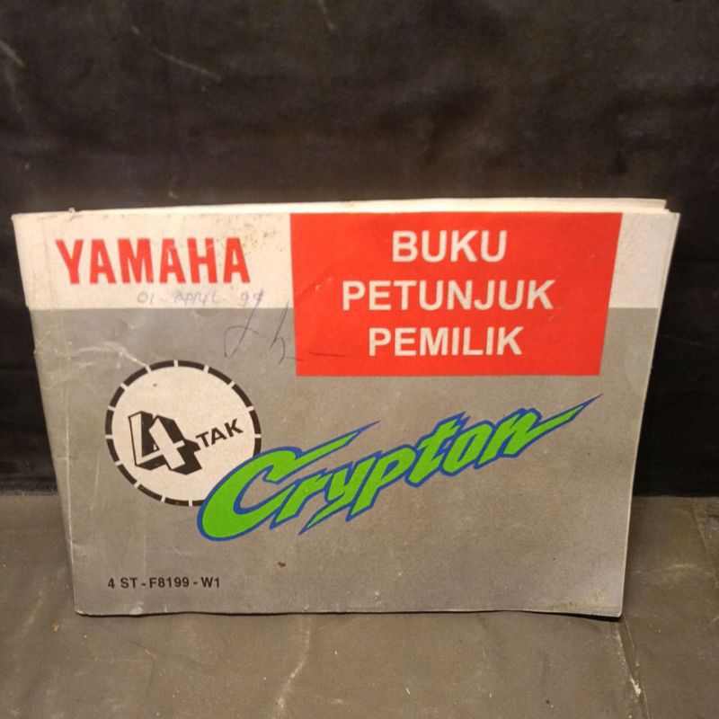 buku pedoman petunjuk pemilik kendaraan Yamaha crypton