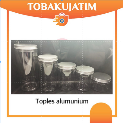 (KHUSUS GOJEK INSTANT) Toples TABUNG Plastik Kue Kering Bening Transparan 900ML - TUTUP ALUMUNIUM SI
