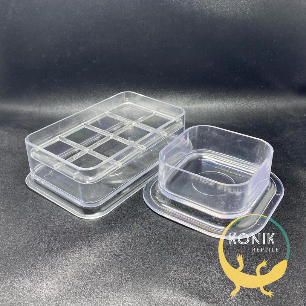 Water dish / Waterdish / Feeding dish / Cepuk / Tempat Makan / Minum Kotak Persegi Panjang JUMBO Mik