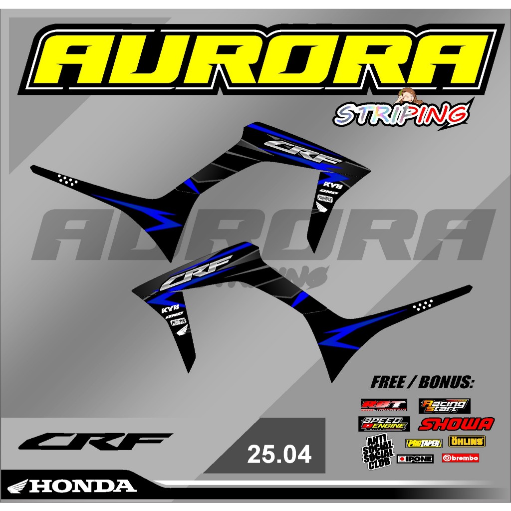 (COD) TERBARU STICKER STRIPING CRF 150 L CRF MERAH PUTIH HITAM STRIPING CRF API CRF 150 ORIGINAL FUL