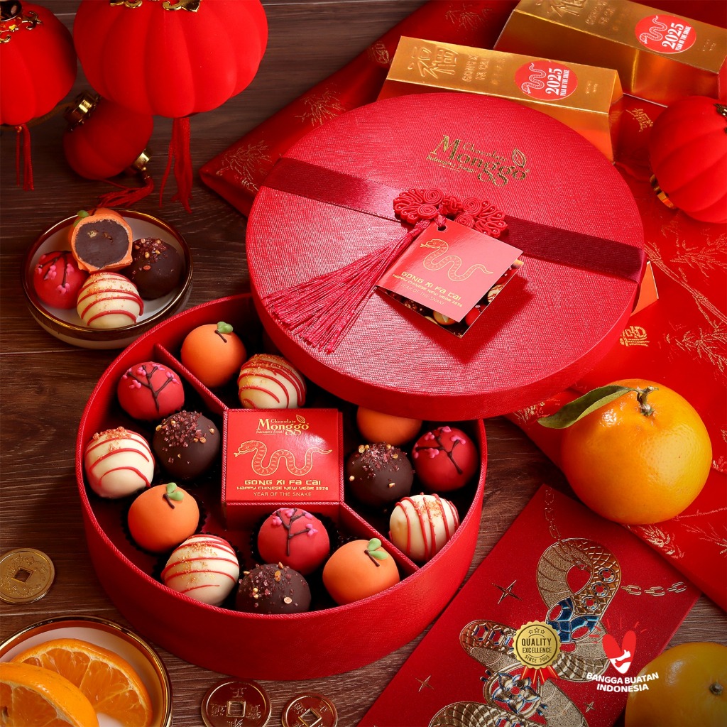 

Imlek Chocolate Truffles 16pcs Gift box l Cokelat Monggo Hadiah 240g l Coklat Hampers Chinese New Year Angpao