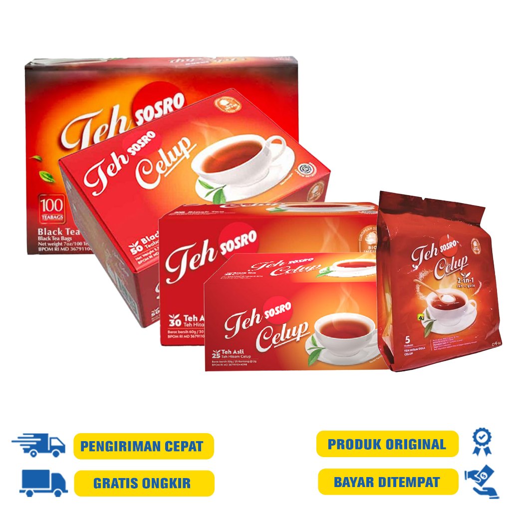 

Teh Celup Sosro Blacktea - 100'S | 30'S | 50'S | 25'S | 2in1