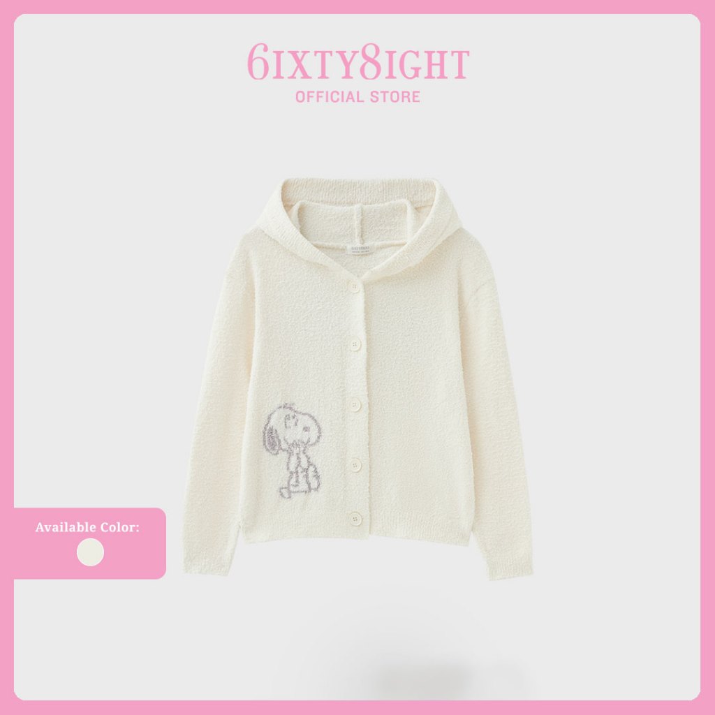 6Ixty8Ight Snoopy Hooded Fluffy Cardigan