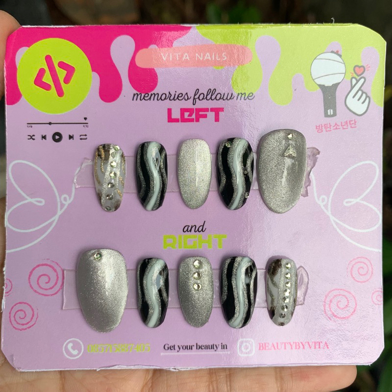 CAT EYE FAKE PRESS ON NAILS / FAKE NAILS / CUSTOM FAKE NAILS